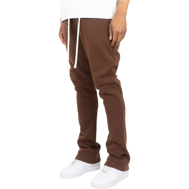 Stacked Fleece Jogger Brown