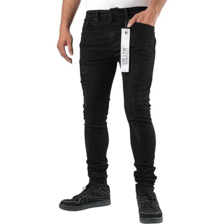 Jet Black Rips Jeans