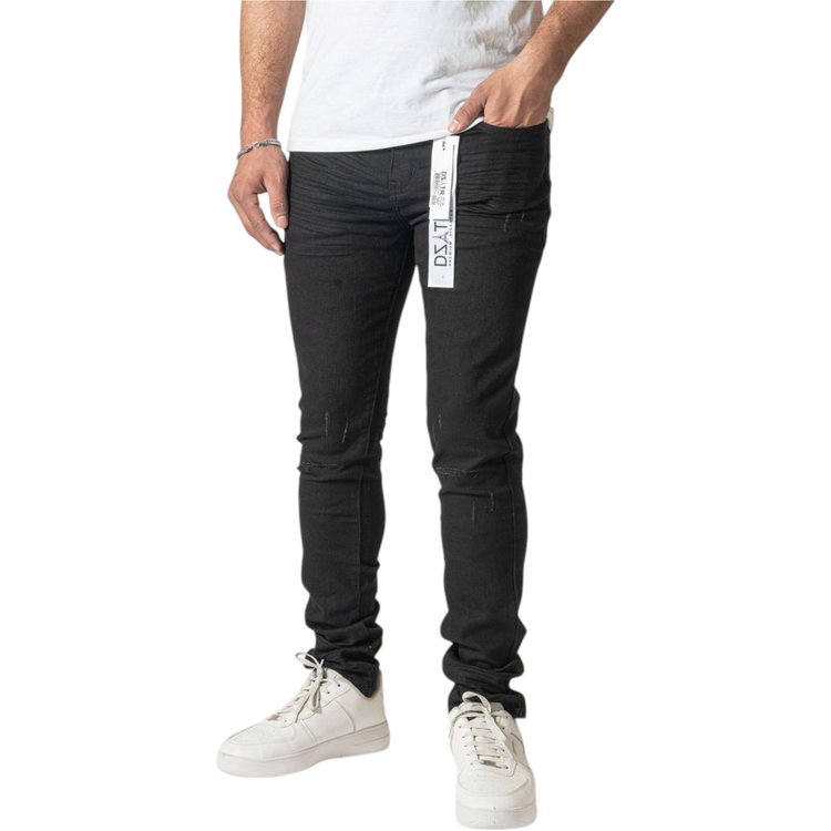 Black 3D Rips Jeans