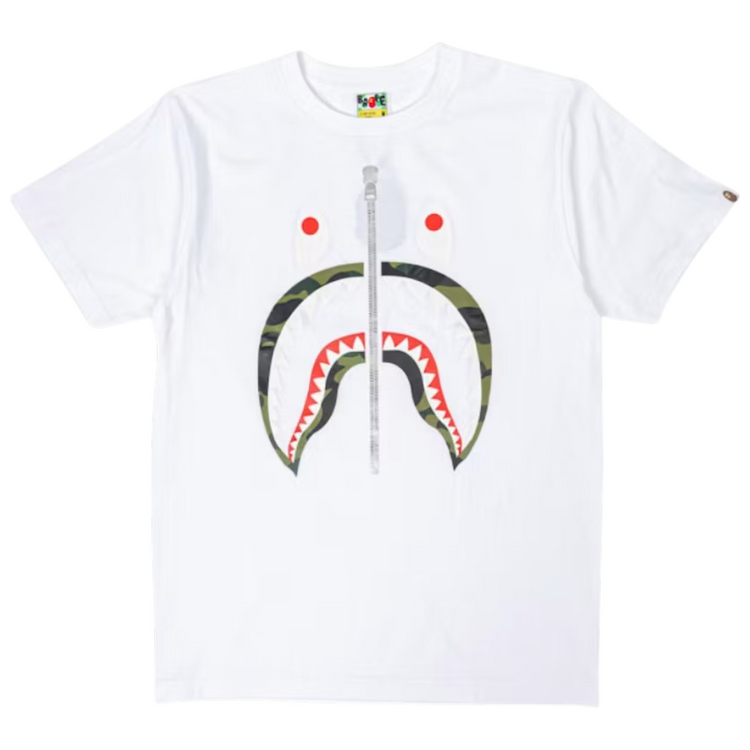 1st Camo Shark T-Shirt White/Green