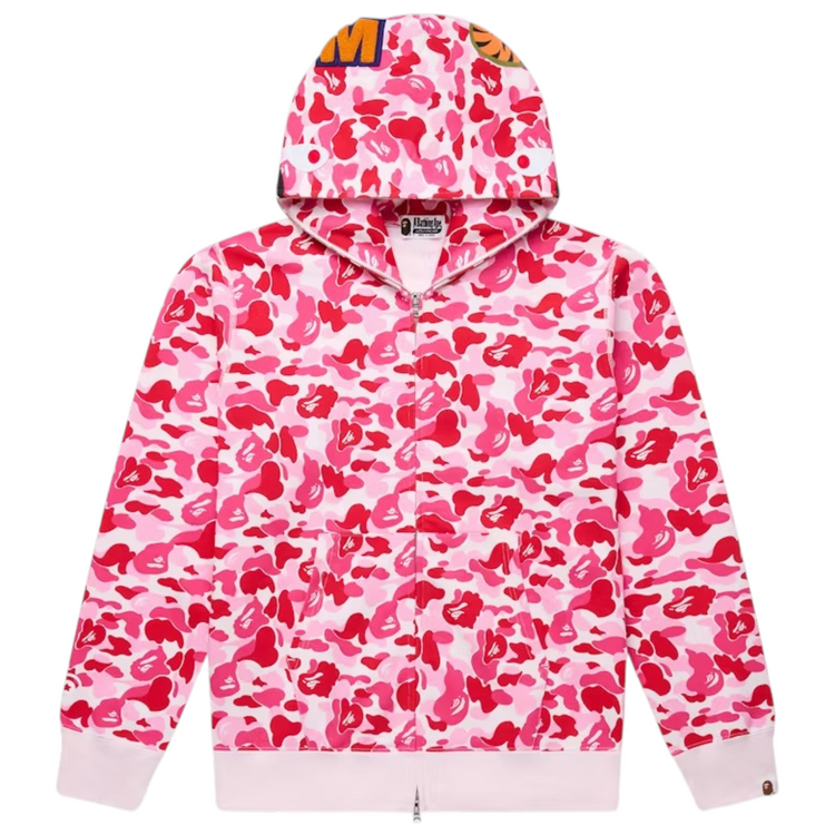 ABC Camo Shark Full Zip Hoodie Pink