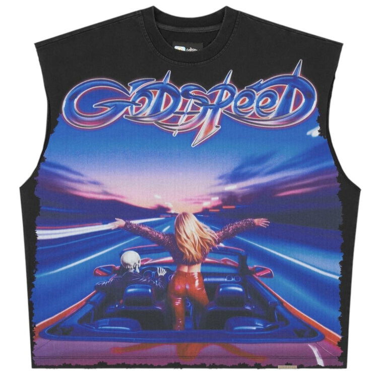 Fun Sleeveless T-Shirt Black Wash
