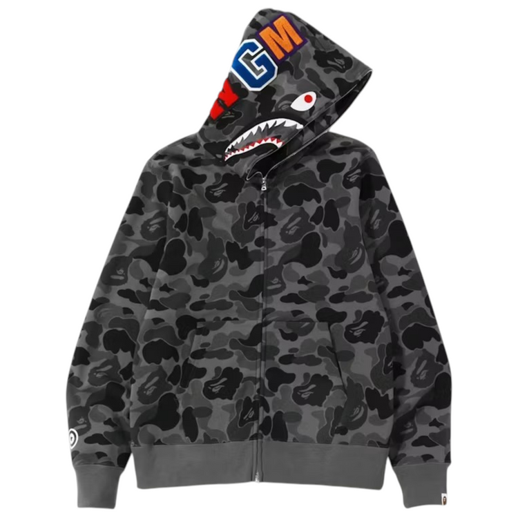 ABC Camo Shark Full Zip Hoodie Black