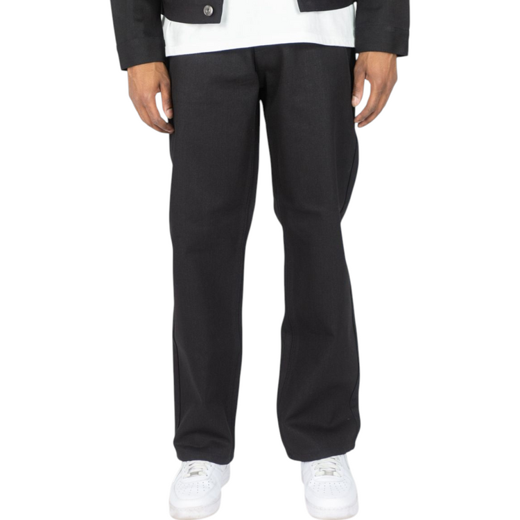 Relaxed Fit Raw Jeans Jet Black