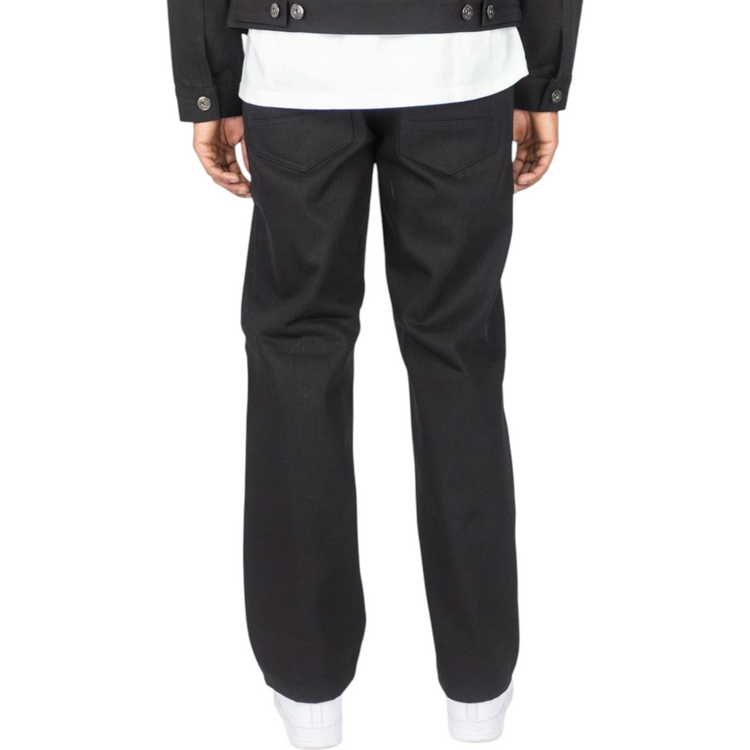 Relaxed Fit Raw Jeans Jet Black