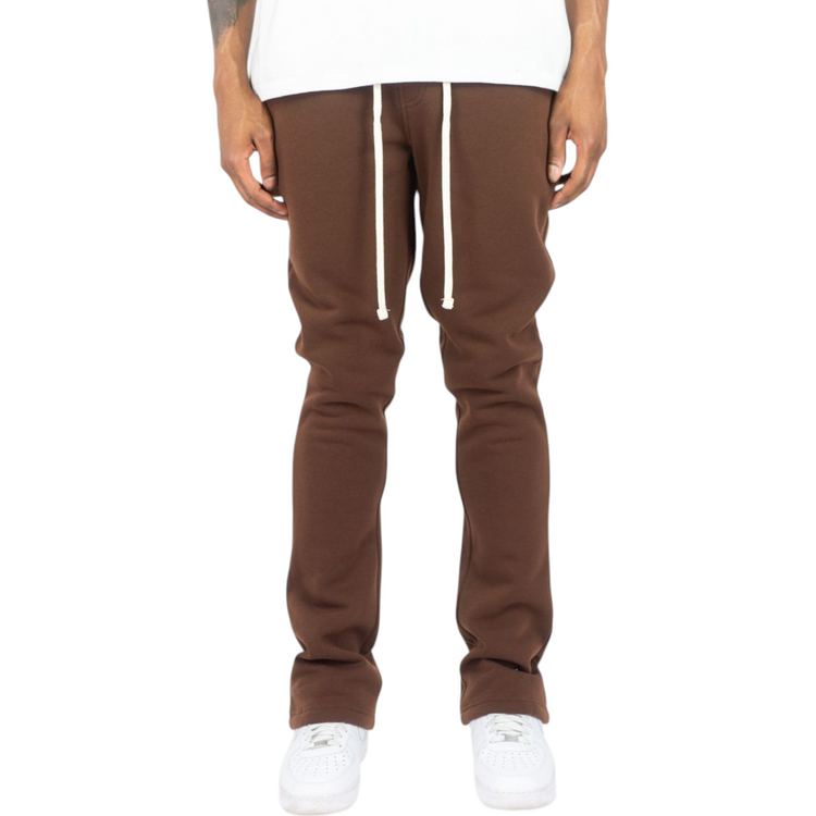 Stacked Fleece Jogger Brown