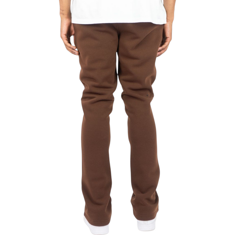 Stacked Fleece Jogger Brown
