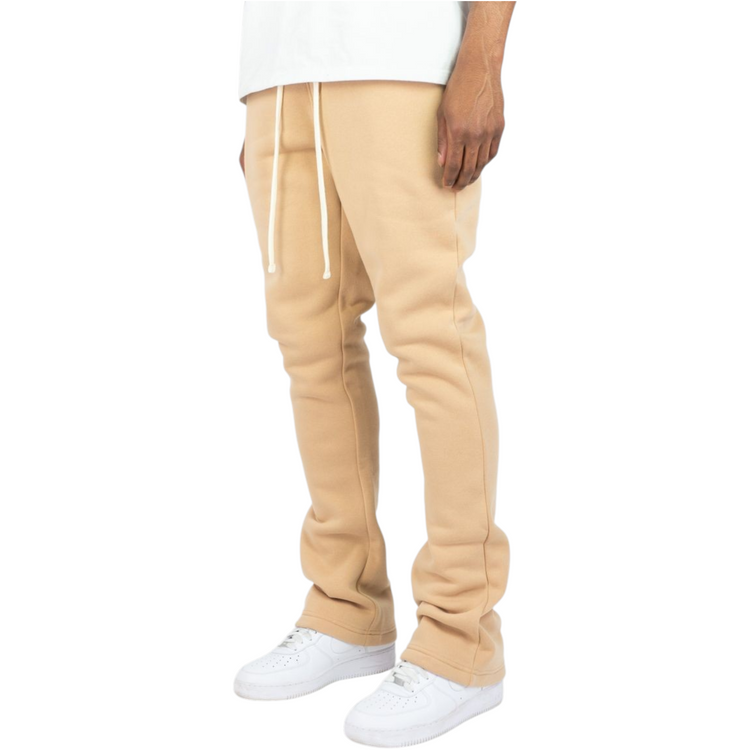 Stacked Fleece Jogger Beige