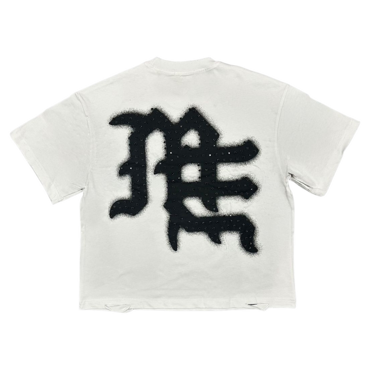 END Rhinestone Tee White/Black