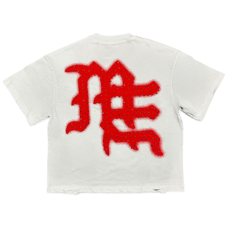 END Rhinestone Tee White/Red