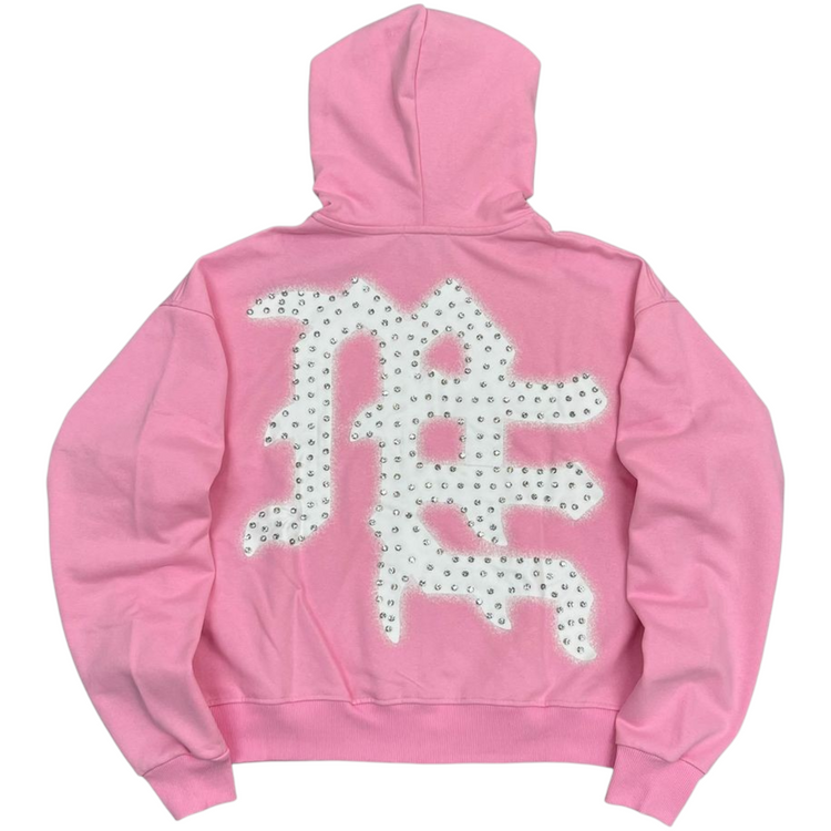 END Rhinestone Hoodie Pink