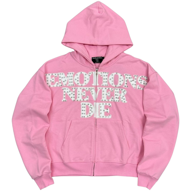 END Rhinestone Hoodie Pink