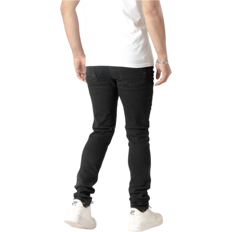 Black 3D Ripped Jeans