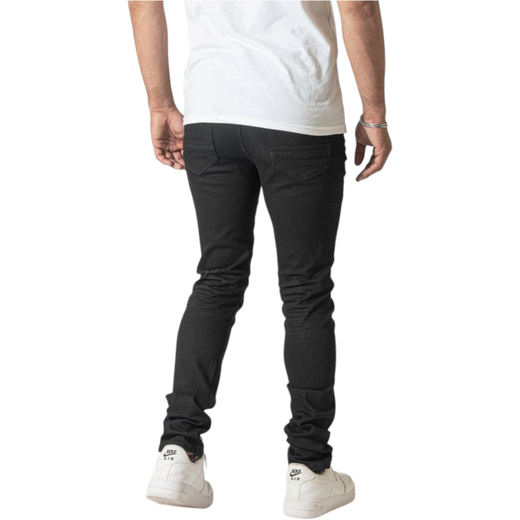 Black 3D Rips Jeans