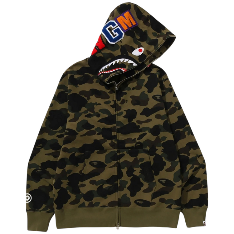 1st Camo Shark Full Zip Hoodie Green FW23