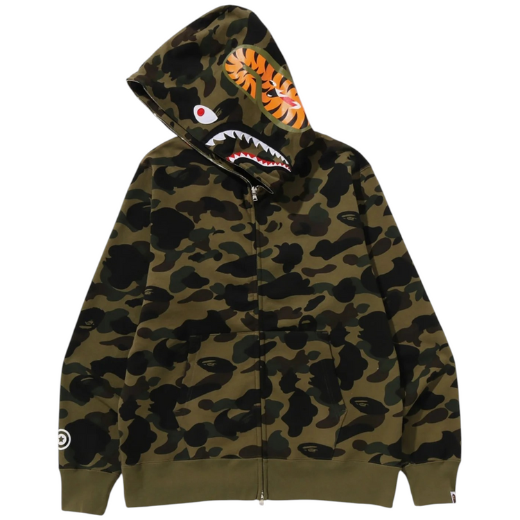 1st Camo Shark Full Zip Hoodie Green FW23
