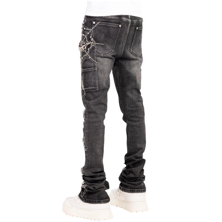 Obsidian Black Waxed Spider Denim