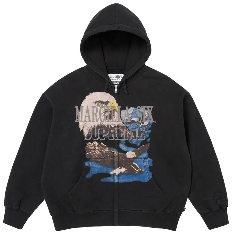 Supreme x MM6 Maison Margiela Eagle Zip Up Hoodie Black