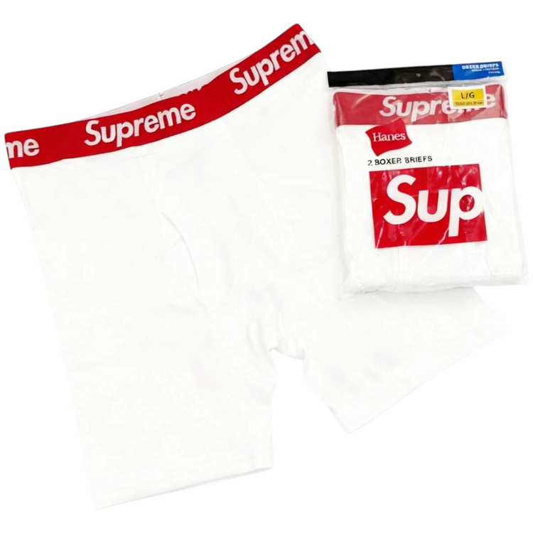 Supreme Hanes Boxer Briefs (2 Pack) White