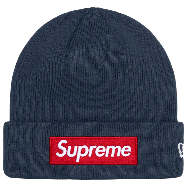 Supreme New Era Box Logo Beanie Navy/Red