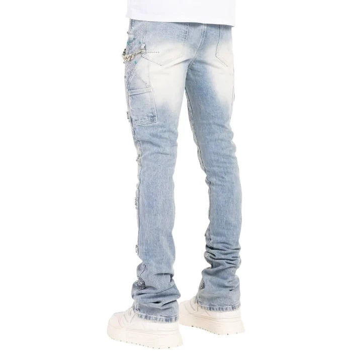 Aqua Blue Spider Denim