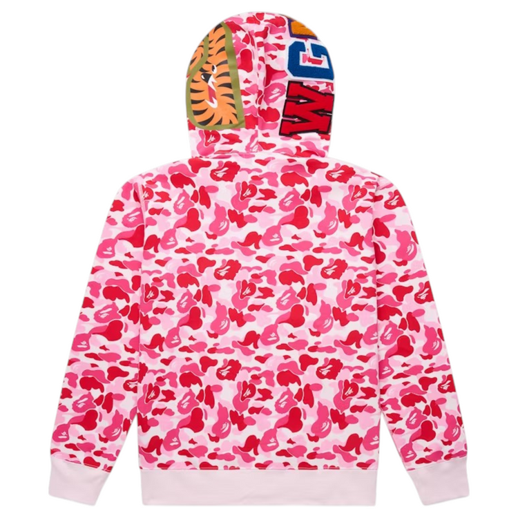 ABC Camo Shark Full Zip Hoodie Pink
