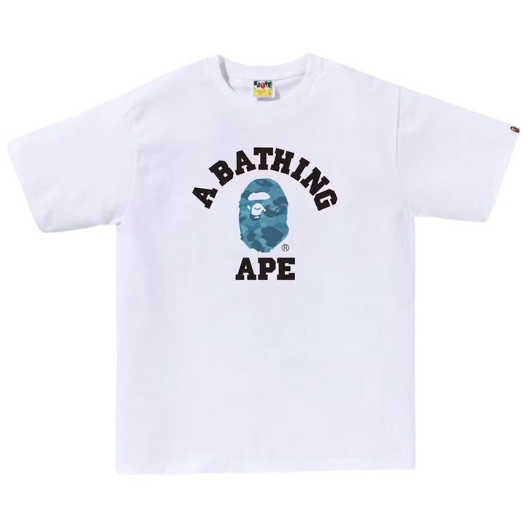 Honeycomb Camo College T-Shirt White/Blue