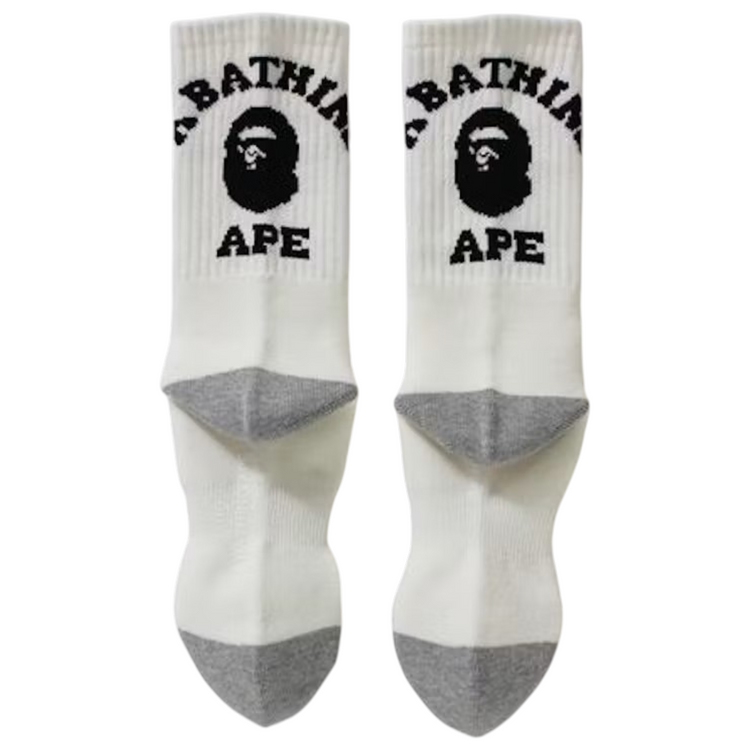 College Socks White Black