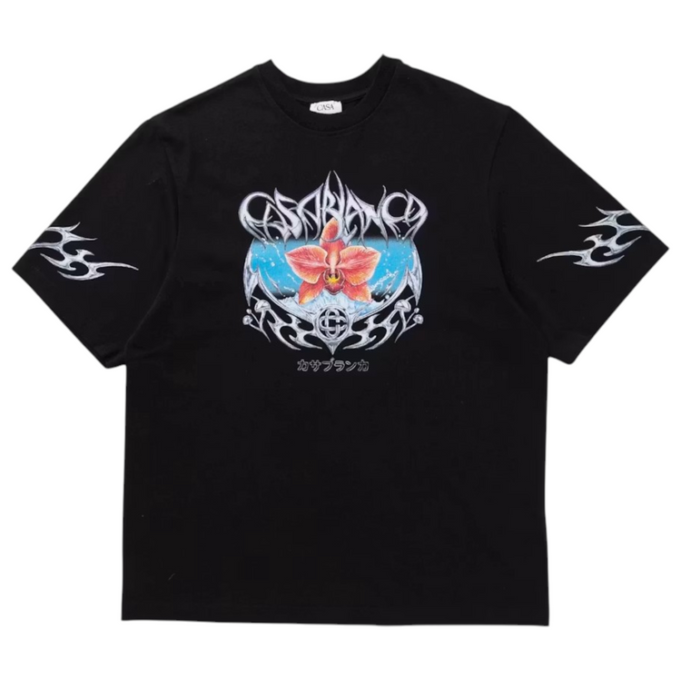 Blades Printed Oversized Black T-Shirt