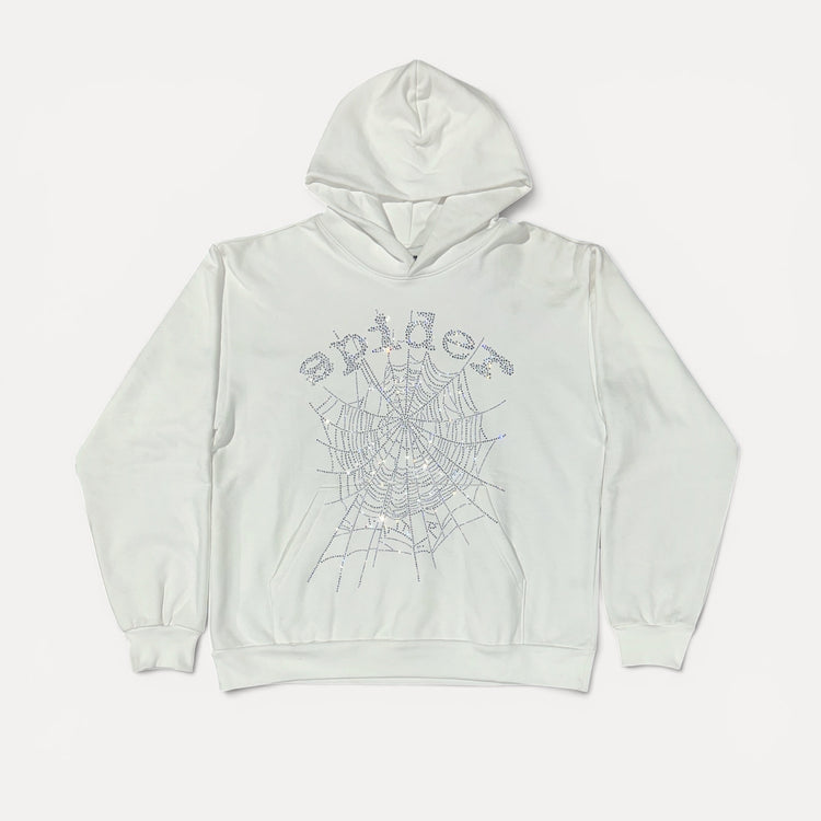 OG Rhinestone Logo Hoodie White