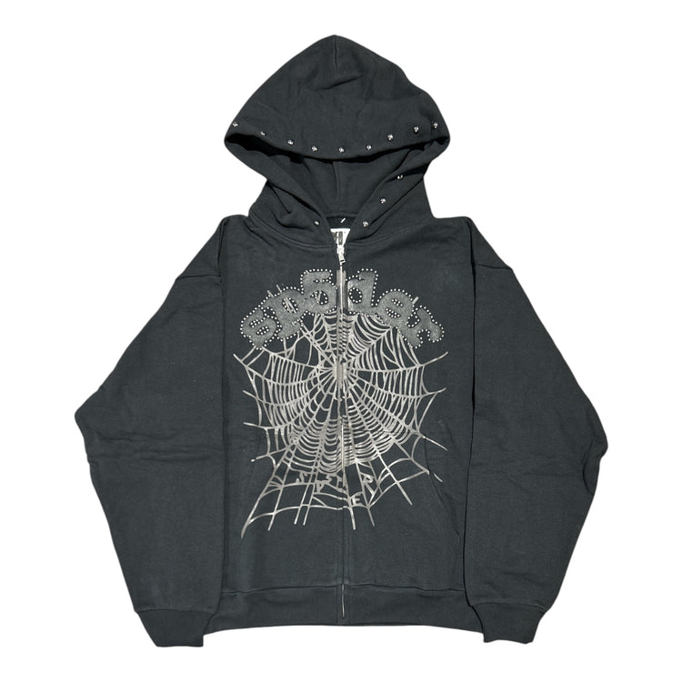 OG Web Studded Zip Hoodie Black