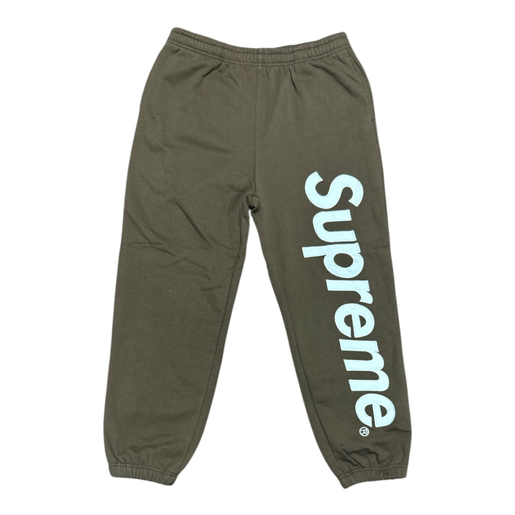 Satin Appliqué Sweatpants Brown