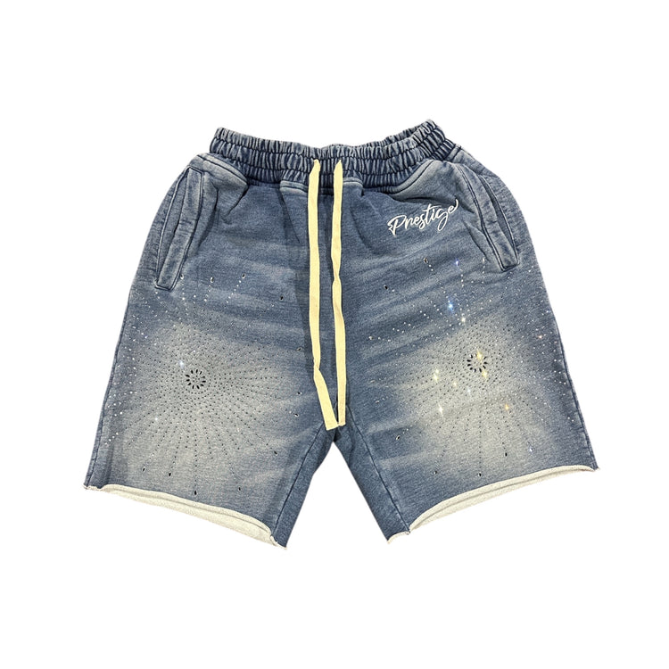 Star Rhinestone Shorts Blue