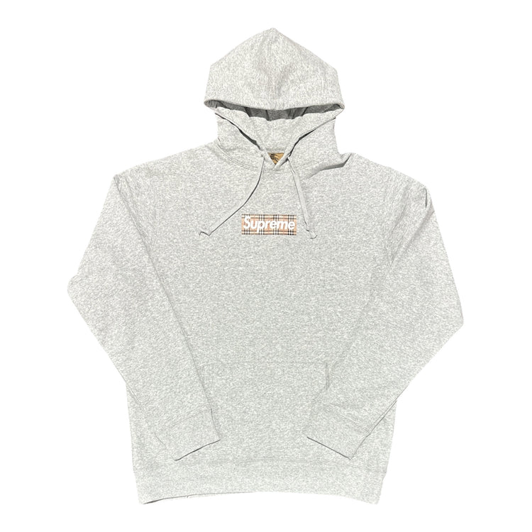 Supreme x Burberry Box Logo Hoodie Heather Grey