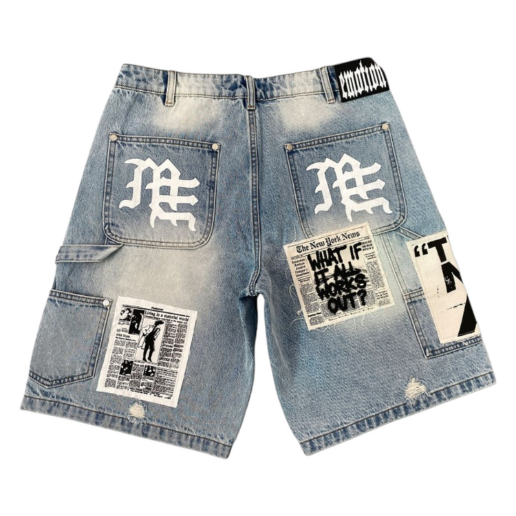 AI Denim Shorts Blue
