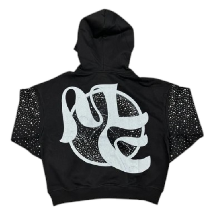 Archer Rhinestone Hoodie Black