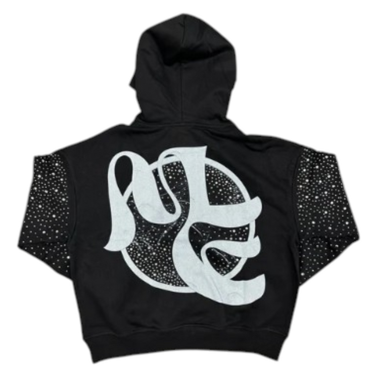 Fallen Angels Rhinestone Hoodie Black