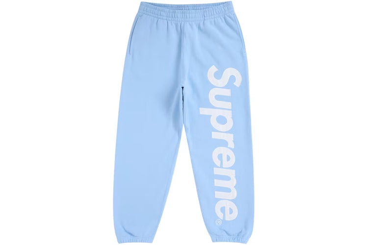 Satin Appliqué Sweatpant Light Blue
