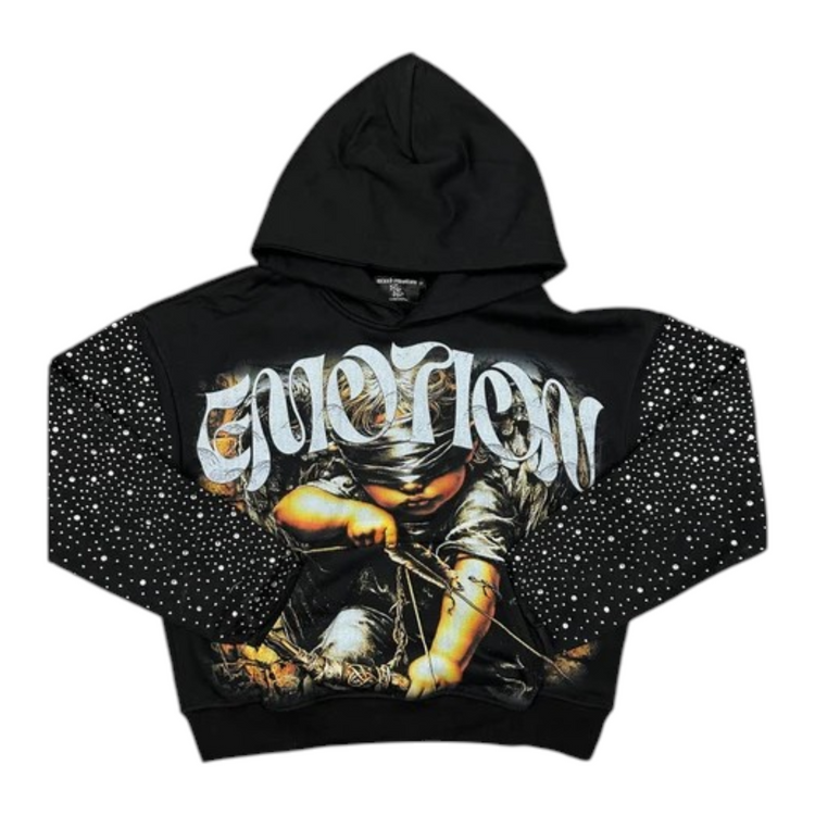 Archer Rhinestone Hoodie Black