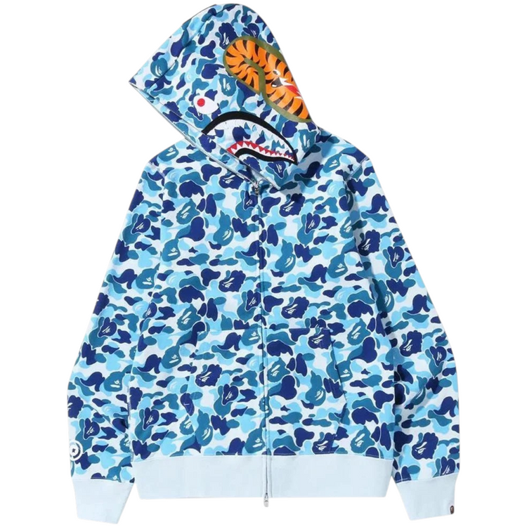 ABC Camo Shark Full Zip Hoodie Light Blue