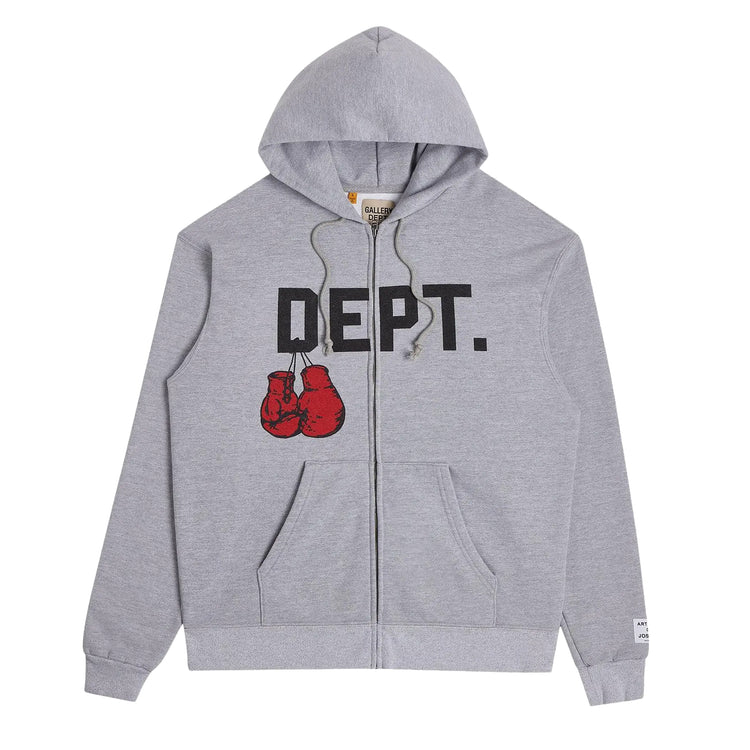 Boxing Merch Zip Hoodie Heather Grey