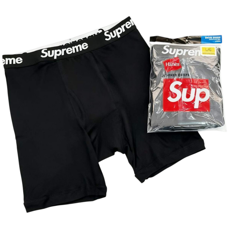 Supreme Hanes Boxer Briefs (2 Pack) Black
