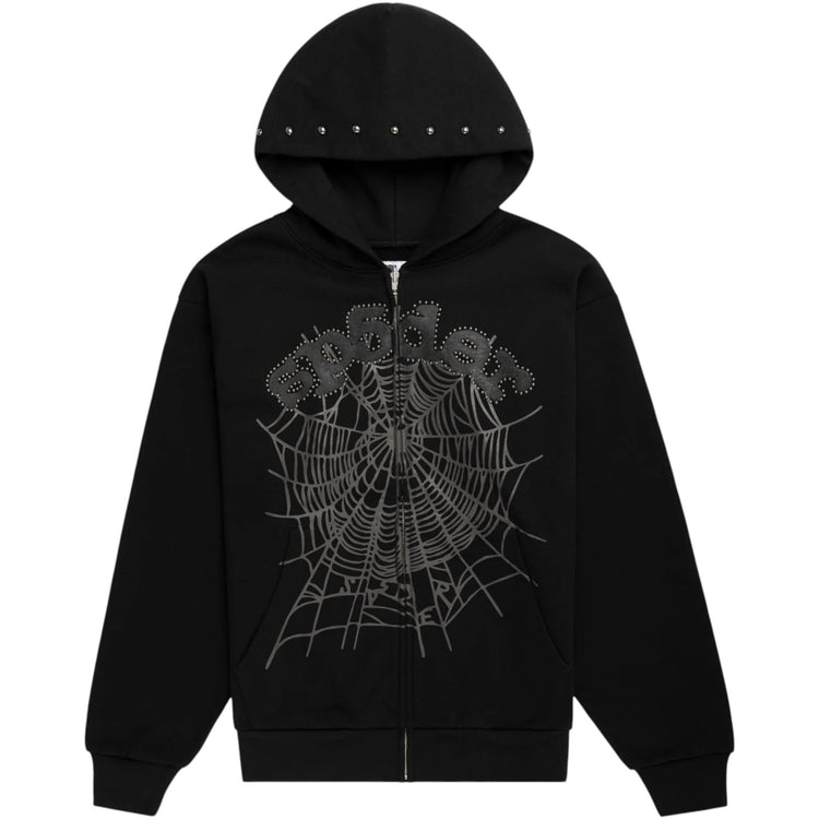 OG Web Studded Zip Hoodie Black