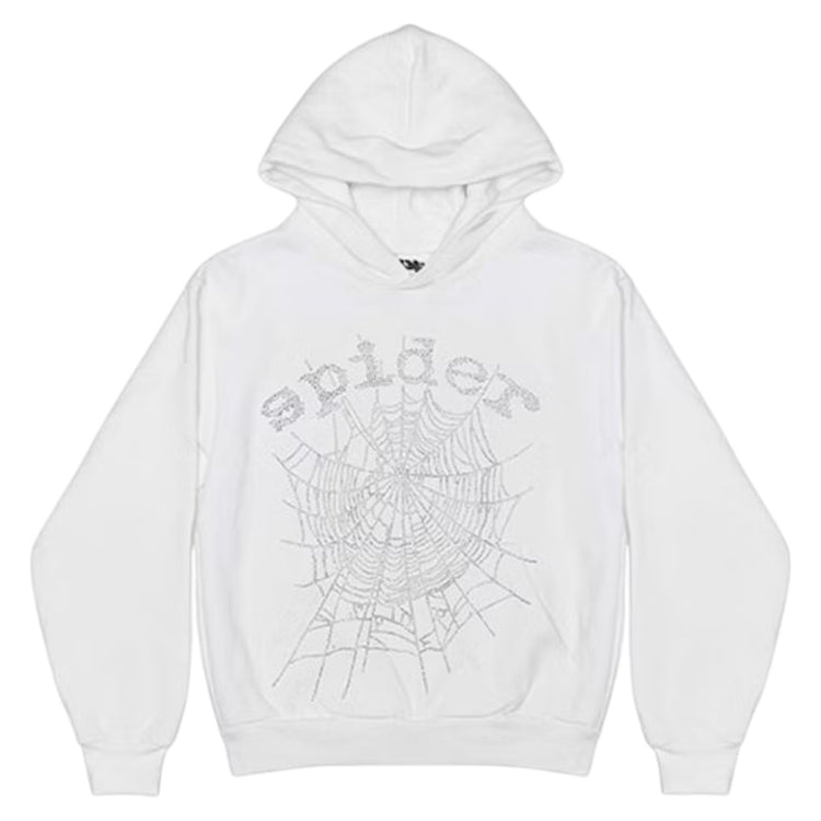 OG Rhinestone Logo Hoodie White