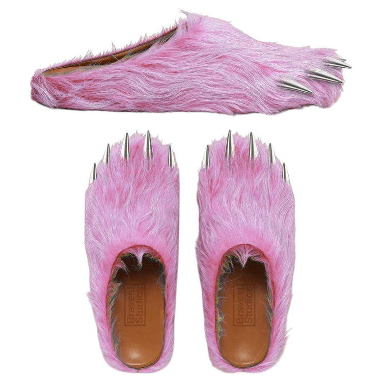 Pink Bear Claw Mules
