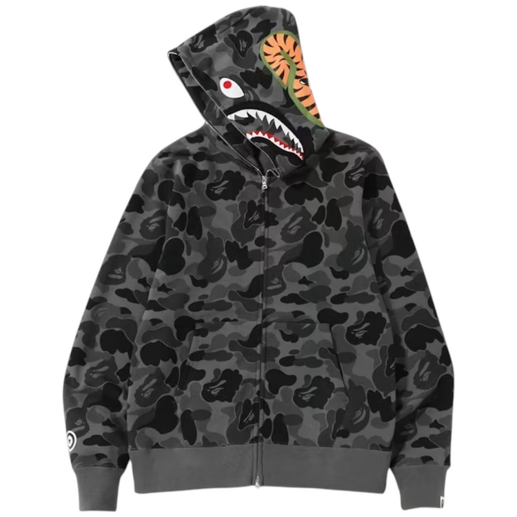 ABC Camo Shark Full Zip Hoodie Black