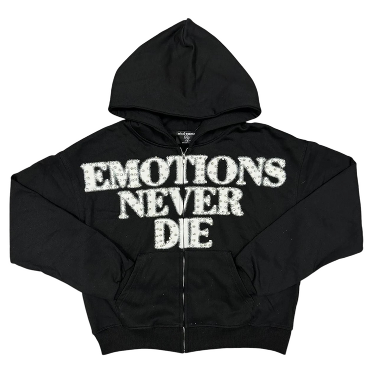 END Rhinestone Hoodie Black