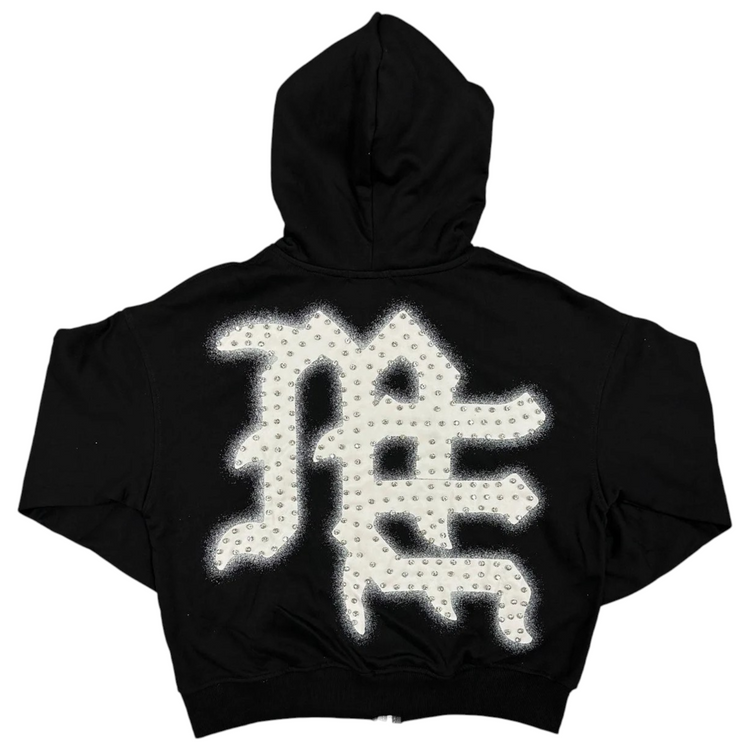 END Rhinestone Hoodie Black