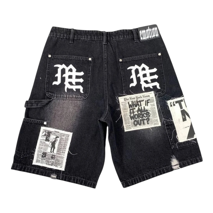 AI Denim Shorts Black