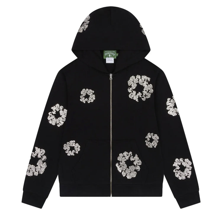 Black Swarovski Wreath Crystal Hoodie Black at Urban Styles